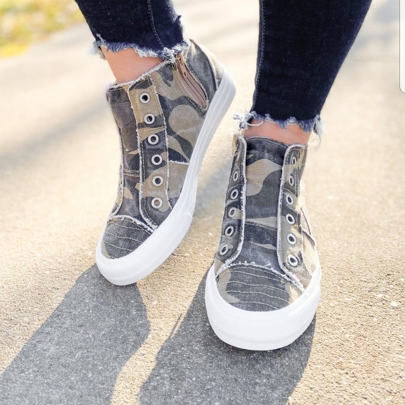 Gypsy Jazz Shoes - ❤FIRM❤Gypsy Jazz Very G camo slip zip tennis shoes